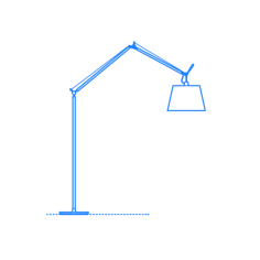 Furniture Floor Lamps Tolomeo Mega Floor Lamp Stencil Svg Design File, Free Vectors File